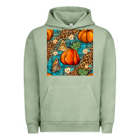 Pigment Oil Green pumpkin and butterfly seamless pattern Urban Hoodie - BundleAndBundleShop