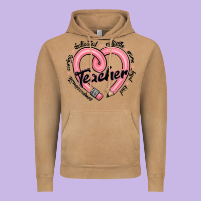 Valentine's Day Pencil Heart Teacher Quotes Vintage Hoodie Designed By Maliassmallbusiness