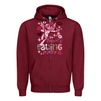 Burgundy Cupid's dating service Valentine's Day Zipper Hoodie - HowdyJamesFarm