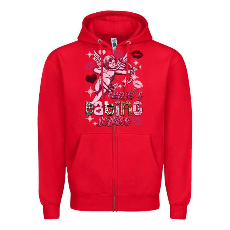 Cupid's Dating Service Valentine's Day Zipper Hoodie by HowdyJamesFarm | Teevron