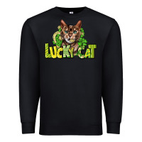 Black Lucky cat St. Patrick's Premium Sweatshirt - HowdyJamesFarm
