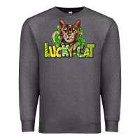 Charcoal Heather Lucky cat St. Patrick's Premium Sweatshirt - HowdyJamesFarm