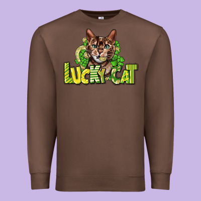 Lucky Cat St. Patrick's Premium Sweatshirt Designed By Howdyjamesfarm