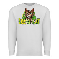 Dove Grey Lucky cat St. Patrick's Premium Sweatshirt - HowdyJamesFarm