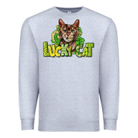 Heather Grey Lucky cat St. Patrick's Premium Sweatshirt - HowdyJamesFarm