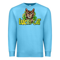 Ocean Blue Lucky cat St. Patrick's Premium Sweatshirt - HowdyJamesFarm