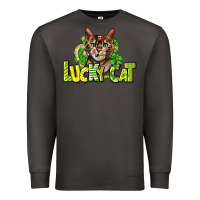 Smoke Lucky cat St. Patrick's Premium Sweatshirt - HowdyJamesFarm