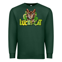 Sports Green Lucky cat St. Patrick's Premium Sweatshirt - HowdyJamesFarm