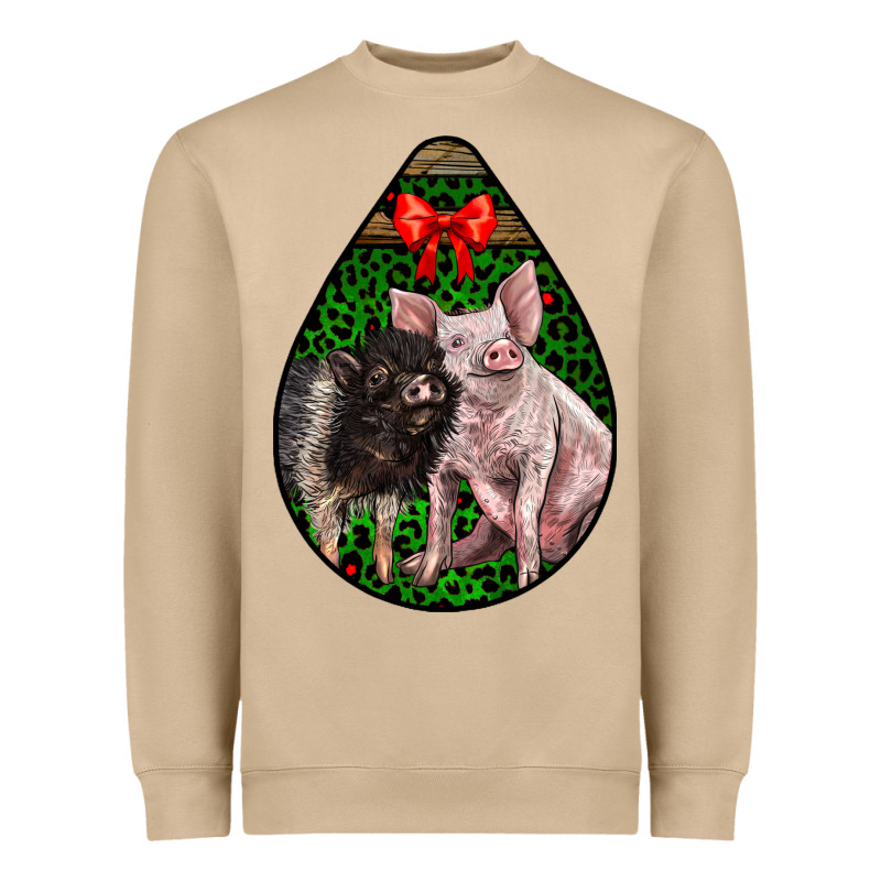 Christmas Pig Heavyweight Sweatshirt by LillyAllenDesigns | Teevron