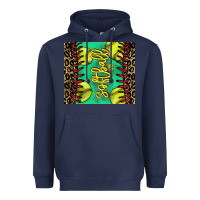 Navy Softball leopard tumbler Heavyweight Hoodie - HowdyJamesFarm
