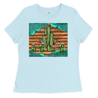 Baby Blue cactus gemstone Ladies Tee - JahusDesignShop