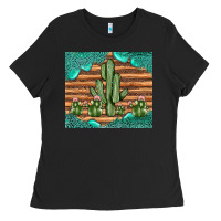 Black cactus gemstone Ladies Tee - JahusDesignShop