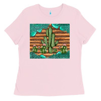 Bubblegum Pink cactus gemstone Ladies Tee - JahusDesignShop
