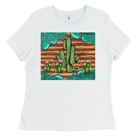White cactus gemstone Ladies Tee - JahusDesignShop