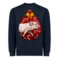 Navy christmas pig Heavyweight Sweatshirt - LillyAllenDesigns