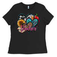 Black teacher hearts Ladies Tee - Jasminsmagicworld