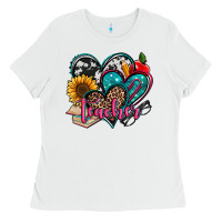 White teacher hearts Ladies Tee - Jasminsmagicworld