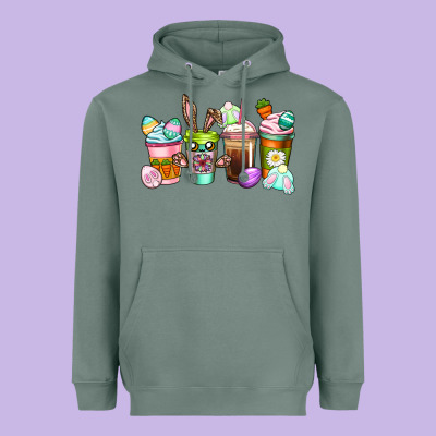 Easter Coffee Cups Easter Day Heavyweight Hoodie Designed By Cowgirlartshop