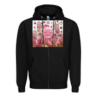 Black cafecito y chisme with leopard tumbler tbs Zipper Hoodie - TumblerDesignByShophia