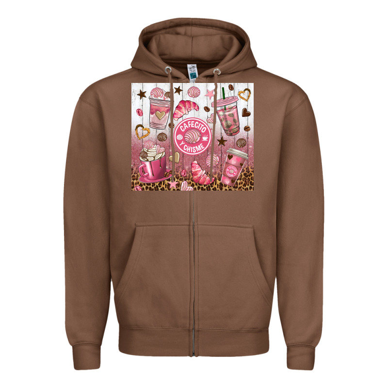 Cafecito Y Chisme With Leopard Tumbler Tbs Zipper Hoodie by TumblerDesignByShophia | Teevron