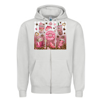 Dove Grey cafecito y chisme with leopard tumbler tbs Zipper Hoodie - TumblerDesignByShophia