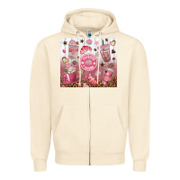 Sandshell cafecito y chisme with leopard tumbler tbs Zipper Hoodie - TumblerDesignByShophia