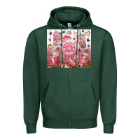 Sports Green cafecito y chisme with leopard tumbler tbs Zipper Hoodie - TumblerDesignByShophia