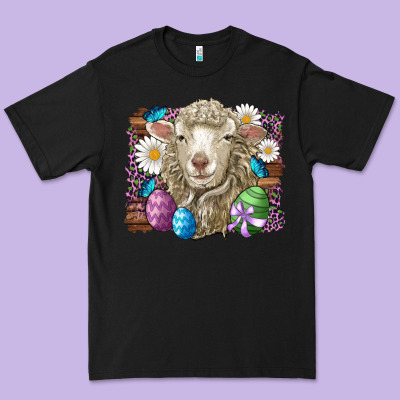 Easter Sheep Eggs Butterfly Daisys Leopard Glitter Wooden Premium Tee Designed By Artiststas