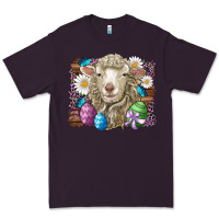 Plum easter sheep eggs butterfly daisys leopard glitter wooden Premium Tee - Artiststas