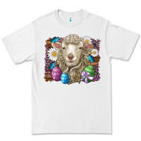 White easter sheep eggs butterfly daisys leopard glitter wooden Premium Tee - Artiststas