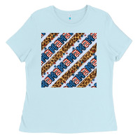 Baby Blue american mama leopard seamless pattern Ladies Tee - BundleAndBundleShop