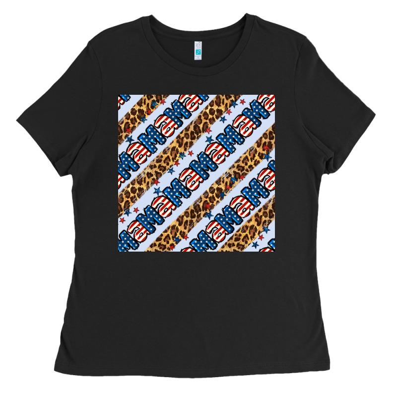 American Mama Leopard Seamless Pattern Ladies Tee by BundleAndBundleShop | Teevron