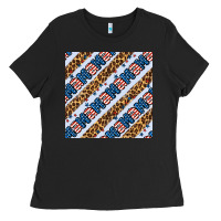 Black american mama leopard seamless pattern Ladies Tee - BundleAndBundleShop