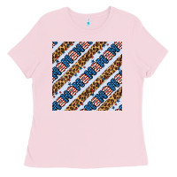 Bubblegum Pink american mama leopard seamless pattern Ladies Tee - BundleAndBundleShop