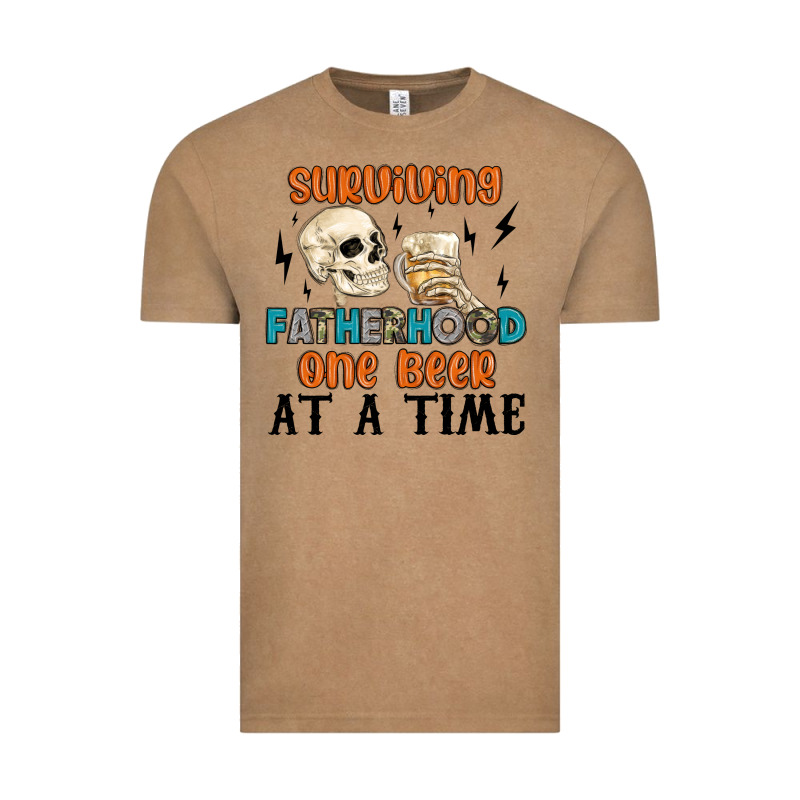 Surviving Fatherhood One Beer At A Time Vintage Tee by MaliasSmallBusiness | Teevron
