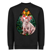 Black christmas pig Heavyweight Sweatshirt - LillyAllenDesigns