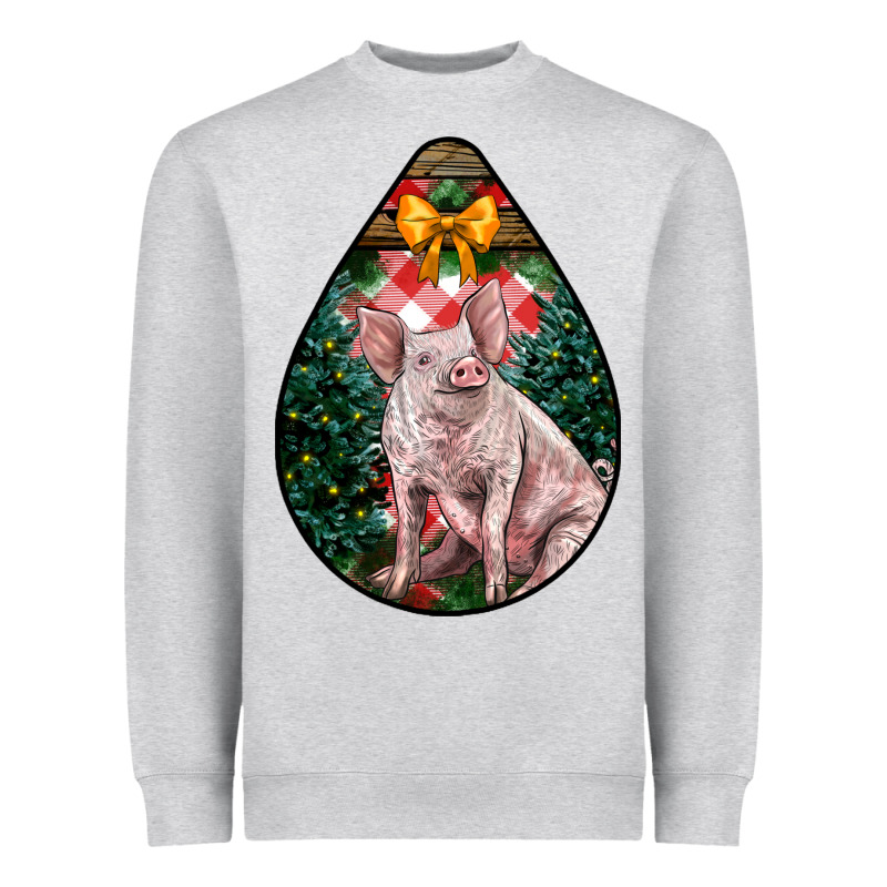 Christmas Pig Heavyweight Sweatshirt by LillyAllenDesigns | Teevron