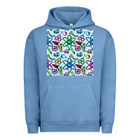 Pigment Pebble Blue Science Teacher Seamless Pattern Urban Hoodie - BundleAndBundleShop