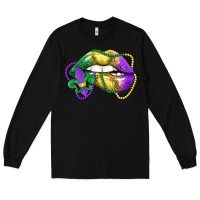 Black mardi gras lips Long Sleeve Tee - LillyAllenDesigns