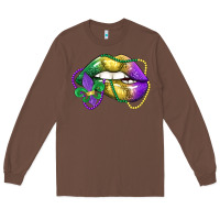 Chestnut mardi gras lips Long Sleeve Tee - LillyAllenDesigns