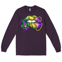 Plum mardi gras lips Long Sleeve Tee - LillyAllenDesigns