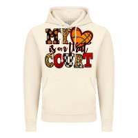 Vintage Artic my heart is on that court basketball red and black Vintage Hoodie - NancyCooperArtShop