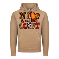 Vintage Coffee my heart is on that court basketball red and black Vintage Hoodie - NancyCooperArtShop