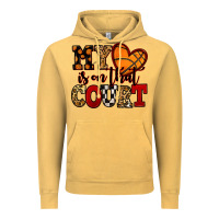 Vintage Mustard my heart is on that court basketball red and black Vintage Hoodie - NancyCooperArtShop