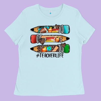 #teacherlife Pencils Ladies Tee Designed By Jahusdesignshop