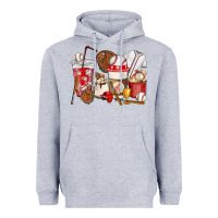 Heather Grey Baseball coffee cups Heavyweight Hoodie - HowdyJamesFarm