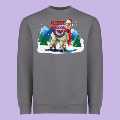 Fleece Navidad Alpaca Mountains Heavyweight Sweatshirt Designed By Lillyallendesigns