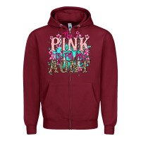 Burgundy The pink is for my Aunt Cancer Awareness Zipper Hoodie - HowdyJamesFarm