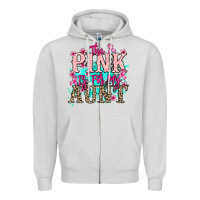 Dove Grey The pink is for my Aunt Cancer Awareness Zipper Hoodie - HowdyJamesFarm