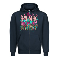 Navy The pink is for my Aunt Cancer Awareness Zipper Hoodie - HowdyJamesFarm